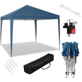 Miniatyrbillede 4 af 9: Rootz Gazebo Pop-Up telt - Vandtæt Pagoda - Solbeskyttelsesoverdækning - Robust og stabil, UV- og regnbestandig, Nem opsætning - 3 x 3 m Blå