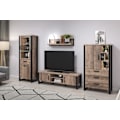 Pikkukuva 2 / 7: Rootz Wooden Display - Furniture - Furnishing - Showcase - Item Piece - Creation - Article - Brown & Black - 70 x 195 x 45 cm