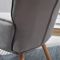 Miniatyrbillede 5 af 6: Rootz Lænestol I Retro Design - Læsestol - Velvet Look - Grå - 71cm x 76cm x 101cm