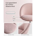 Miniatyrbillede 5 af 8: Rootz Pink Drejestol - Behagelig lænestol - Roterende sæde - Stålstel - Bomuld-hør-blanding - Justerbar højde - 60 cm x 60 cm x 80-90 cm