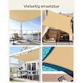 Miniatyrbillede 8 af 8: Rootz Sandy Yellow Shade Sail - Solskærm - UV-beskyttelse - Udendørs baldakin - 160 g/m2 polyesterstof - Rustfri stålring - 2m x 3m - Letvægts 1 kg -