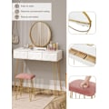 Miniatyrbillede 5 af 9: Rootz Elegant sminkebordssæt - Sminkebord - Makeup skrivebord - Stabilt og holdbart - Effektiv opbevaring - Luksuriøs komfort - 100 cm x 79 cm x 40 cm