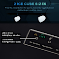 Miniatyrbillede 4 af 7: Rootz Ice Cube Machine - 2,1 liter vand - 15 kg på 24 timer - Selvrensende - Inklusiv isbakke + isske - Hvid - 25,2W x 37,5D x 31,2H cm