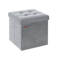 Miniatyrbillede 1 af 6: Rootz Dove Grå sædekiste - Opbevaring Ottoman - Fodskammel - MDF-fløjlskum - 300 kg Kapacitet - 38 cm x 38 cm x 38 cm