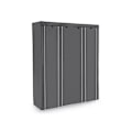 Miniatyrbillede 1 af 7: Rootz Grey Fleece Stof Foldeskab - Opbevaringsorganisering - Bærbar garderobe - Stålrørskonstruktion - Letvægts - Nem montering - 150 cm x 175 cm x 45