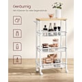 Miniatyrbillede 3 af 6: Rootz Eg Hvid spånplade stålvogn - Rullevogn - Opbevaringsorganer - Letvægts - Kompakt design - Nem montering - 22cm x 45,5cm x 77cm