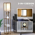 Miniatyrbillede 4 af 11: Rootz gulvlampe med hylder - trægulvlampe - stående lampe - stilfuld opbevaring - 26 x 26 x 160 cm