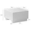 Miniatyrbillede 4 af 7: Rootz Elegant Sofabord - Kubebord - Højglans finish - Hvid - Fjernbetjeningsopbevaring - Alsidigt design - 60 cm x 60 cm x 35 cm