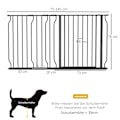 Miniatyrbillede 3 af 10: Rootz Pet Safety Door Guard - Pet Gate - Hundeport - Dobbelt låsemekanisme - 145 cm x 76 cm - Stål og ABS - Justerbar bredde - Sort