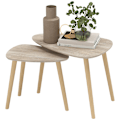 Miniatyrbild 1 av 6: Rootz 2 Skandinaviska bobordsuppsättning - Stylaktiga soffbord - Träbord - Elegant design - 59.5x39.5x45cm & 44.5x28.5x40cm