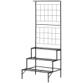 Miniatyrbild 1 av 7: Rootz Plant Rack - Plant Rack med 3 våningar och spaljé - Metall - Svart - 60 x 53,5 x 159,5 cm
