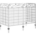 Pikkukuva 8 / 9: Rootz Puutarha-aita - Vintage Design - Säänkestävä - Lattia-aita - Maatuet - Metalli - Musta - 352L x 110H cm