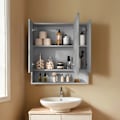 Miniatyrbillede 2 af 5: Rootz badeværelse skab med 3 døre - Mirror Cabinet - Badeværelsesopbevaring - Rumbesparende design - 16,5 cm x 70 cm x 75 cm