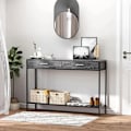 Miniatyrbild 2 av 9: Rootz Console Table - Entrance Table - Side Table - Table - 2 Drawers - Grey - 120 x 30 x 81.5 cm