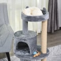 Miniatyrbild 5 av 10: Rootz Cat Tree - Cat Activity Tree - Skrapstolpar - Cat Cave - Cat House - Grå - 48x48x104 cm