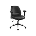 Pikkukuva 1 / 6: Rootz Office & säädettävät käsinojat pöytätuoli - mustemusta - teräs - PU-nahka - korkeussäädettävä - 66 cm x 66 cm x (86,5-94,5 cm)
