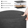 Pikkukuva 4 / 10: Rootz Sitzhocker - Rahi - Ottomaanit - Säilytysistuin - Pouf - Jalkatuki - Jakkara - Tummanharmaa - Φ 32 x 36 cm