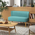 Miniatyrbillede 2 af 6: Rootz Sofa - Retro Design - 2 Pers. Sofa - Træben - Træ - Stof - Fløjlsagtig polyester - Grøn - 117 cm x 56,5 cm x 77 cm