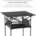 Miniatyrbillede 5 af 9: Rootz Havebord - Aluminiumsfoldebord - Campingbord med opbevaringspose - Transportabelt til havens strandpicnic - koksgrå - 70 cm x 70 cm x 69 cm