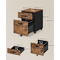 Miniatyrbild 6 av 6: Rootz Roll Container - Låsbar lagringsenhet - Mobilskåp - Brown & Black - MDF & Chipboard - 43,8 cm x 40 cm x 54,4 cm