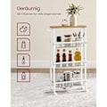 Miniatyrbillede 4 af 9: Rootz Oak White Trolleyvogn - Opbevaringsvogn - Rullevogn - Spånplade og stål - Letvægts - Nem montering - Pladsbesparende - 13 cm x 45,4 cm x 77 cm
