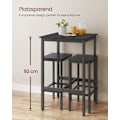Pikkukuva 4 / 6: Rootz Ebony Black-Black baaripöytä - Korkea pöytä - Korkea pöytä - Lastulevy ja teräs - Kevyt - Tukeva - Helppo koota - 60cm x 60cm x 92cm