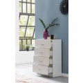 Miniatyrbillede 3 af 7: Rootz Design Skænk Hvid Højglans 60x90x30 cm Skænk Træ Moderne - Smal skuffe kommode Spisestue - Lille universalskab entre Linned kommode soveværelse
