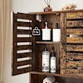 Miniatyrbillede 7 af 8: Rootz Vægskab - Badeværelsesskab - Opbevaringsskab - 2 døre - 1 åbent rum - Brun - Forarbejdet træ - Industrielt - 60 x 20 x 70 cm