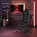 Miniatyrbillede 4 af 9: Rootz Massage Gaming Chair - Ergonomisk Gamer Chair - Lændestøtte - Åndbart teknisk stof - Justerbare armlæn - 50 cm x 48 cm x 75,5 cm