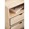 Miniatyrbillede 5 af 7: Rootz Modern Sengebord - Natbord - Endebord - Metal og træ - 43 cm x 60 cm x 30 cm - Håndlavet - Unikt design - Skuffe og rum - Lysebrun og sort - 5 k