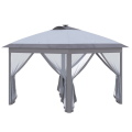 Miniatyrbillede 1 af 10: Rootz 3,3 m x 3,3 m Pop Up Gazebo - Udendørs baldakin - Festtelt - Solar LED-belysning - Mesh Gardiner - 330 cm x 330 cm x 288 cm - Metal & Oxford sto