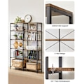 Miniatyrbillede 4 af 6: Rootz Reol - Reol med 6 niveauer - Bogreol - Træreol - Moderne reol - Vægmonteret reol - Spånplade - Stål - 30 x 120 x 172,5 cm (D x B x H)