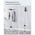 Miniatyrbillede 3 af 7: Rootz bærbart vaskestativ i blå-sølv - Rustfrit stålstativ - Plastfoldbart stativ - Letvægts - Kompakt - Nem montering - 65 cm x 65 cm x 150 cm (Ufold