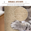 Miniatyrbillede 5 af 11: Rootz Cat Tree Kradsestolpe - Grå - Konstrueret træ, jute, plys - 26,38 cm x 15,16 cm x 44,88 cm