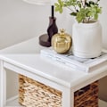 Miniatyrbillede 6 af 9: Rootz Sengebord - Sidebord med Skuffe - Natbord - Sofabord - Holdbar MDF & Fyrrekonstruktion - Gulvbeskyttere - Nem montering - 45cm x 60cm x 35cm