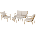 Miniatyrbillede 1 af 10: Rootz 5-delt havemøbelsæt - Udendørs siddepladser - Terrassesæt - Kompromisløs stabilitet - Naturlig æstetik - Elegant marmorlook - To-personers sofa: