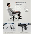 Miniatyrbillede 5 af 6: Rootz kontorstol med bred sæde - Grå stol - Ergonomisk stol - Stålstel - Bomuld-hør-blanding - Justerbar højde - 70 cm x 70 cm x (82-90) cm
