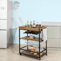 Miniatyrbillede 3 af 5: Rootz Mobile Bar Cart - Rolling Beverage Cart - Serveringsvogn - Easy Transport - 79x90x40cm - MDF & Metal med træfilm