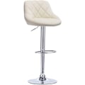 Miniatyrbillede 1 af 10: Rootz Justerbar Barstol i imiteret læder - Drejelig barstol - Bordstol - Holdbar kromramme - Komfortabel siddeplads - Let at rengøre - 84-106 cm x 38