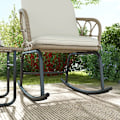 Miniatyrbillede 4 af 6: Rootz Gyngestolssæt - Havemøbler - Bistrosæt - Boho Style - PE Rattan - Vejrbestandig - Creme - 63W x 82D x 75H cm