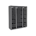 Miniatyrbillede 2 af 7: Rootz Grey Fleece Stof Foldeskab - Opbevaringsorganisering - Bærbar garderobe - Stålrørskonstruktion - Letvægts - Nem montering - 150 cm x 175 cm x 45
