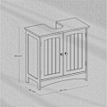 Miniatyrbillede 3 af 5: Rootz Sink Cabinet - Vanity Unit - Base Cabinet - MDF Holdbar opbevaring - 60x30x60cm