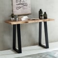Miniatyrbillede 2 af 7: Rootz konsolbord log massivt træ konsol Acacia Secretary 120 x 45 cm Wane skrivebord Landhaus dressing