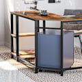 Pikkukuva 10 / 10: Rootz Industrial Computer Desk - Vintage toimistopöytä - L-muotoinen pöytä - Musta metallirunko - Tilaa säästävä - Säädettävät jalat - Runsaasti säily