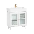 Miniatyrbild 1 av 9: Rootz Badrumsdiskbänk Underskåp - Sminkförvaring - Under diskbänken - Elegant design i vitt och glas - Rymlig förvaring - Perfekt passform för alla in