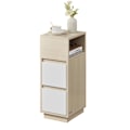 Miniatyrbillede 1 af 5: Rootz Bedside Bord - Smal sidebord - 2 skuffe natbord - Rumbesparende design - 30,1 cm x 25,1 cm x 65,1 cm