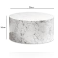 Miniatyrbild 4 av 7: Rootz Elegant soffbord - Runt bord - Marmorlook - Vit - Fjärrkontrollförvaring - Mångsidig design - Repskydd - 60cm x 60cm x 30cm
