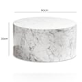 Miniatyrbillede 4 af 7: Rootz Elegant sofabord - Rundt bord - Marmorlook - Hvid - Fjernbetjeningsopbevaring - Alsidigt design - Ridsebeskyttelse - 60 cm x 60 cm x 30 cm