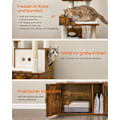 Miniatyrbild 4 av 6: Rootz Scratching Tree med kullskåp - Cat Tower - Pet Playground - Space Saving Design - 80cm x 49 cm x 170 cm, vitt och brunt