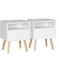 Miniatyrbillede 1 af 8: Rootz Modern sengebord - Natbord - Sidebord - Kompakt design - Effektiv opbevaring - Holdbar konstruktion - 40 cm x 50 cm x 33,5 cm
